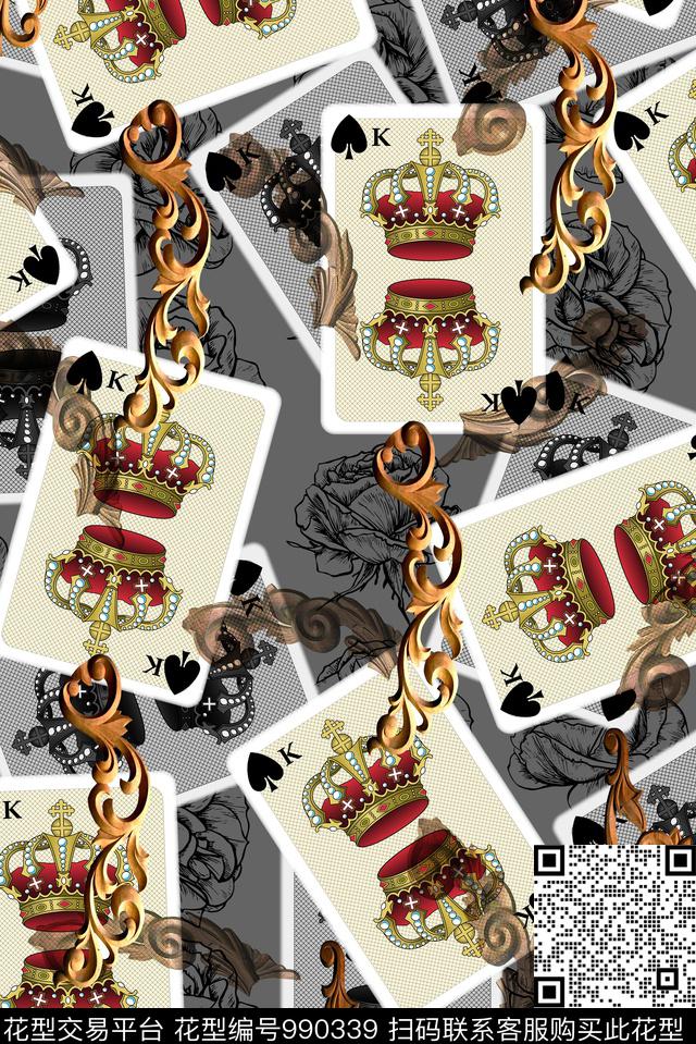 女装扑克休闲风数码印花华亿平台下载（图片编号: 990339） - 瓦栏（Walan）