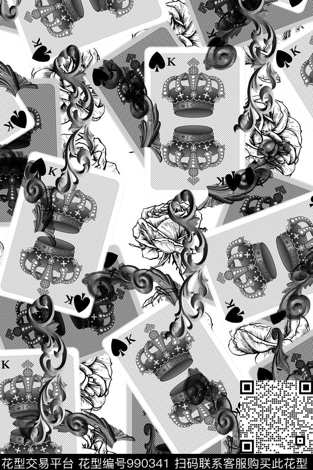 女装扑克休闲风数码印花华亿平台下载（图片编号: 990341） - 瓦栏（Walan）