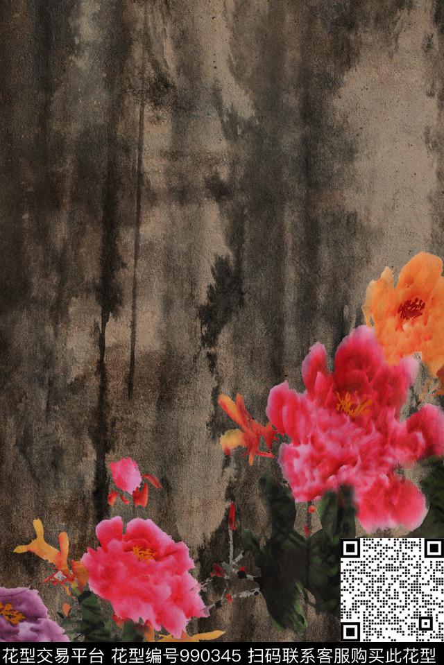 数码华亿平台花卉定位花数码印花华亿平台下载（图片编号: 990345） - 瓦栏（Walan）