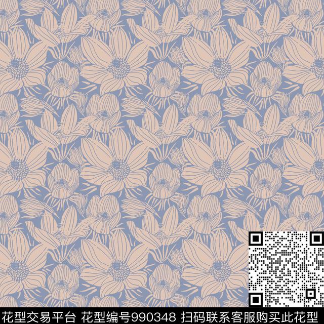 花卉女装潮牌传统印花华亿平台下载（图片编号: 990348） - 瓦栏（Walan）