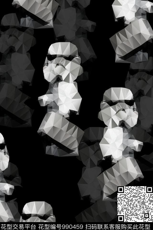 趣味男装几何数码印花华亿平台下载（图片编号: 990459） - 瓦栏（Walan）