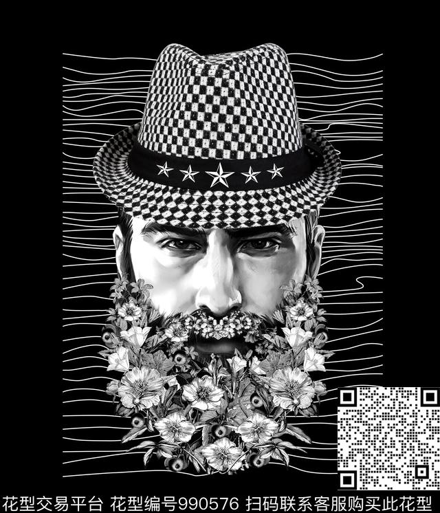 潮牌几何大牌风数码印花华亿平台下载（图片编号: 990576） - 瓦栏（Walan）