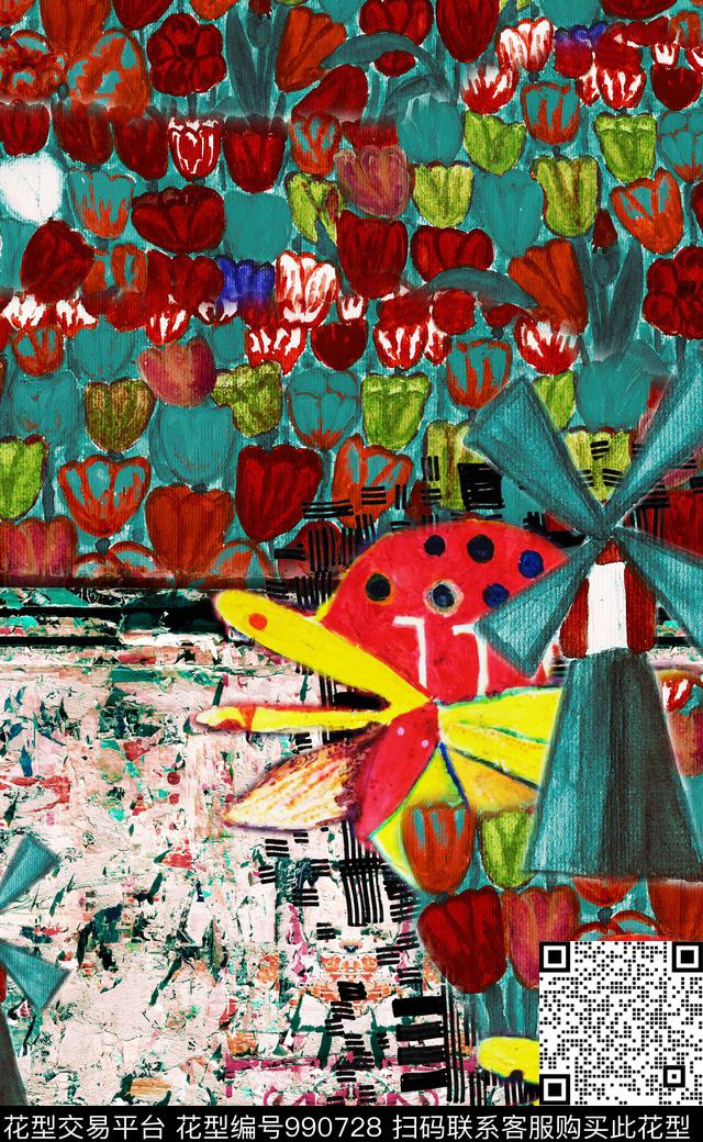 数码华亿平台风景定位复古数码印花华亿平台下载（图片编号: 990728） - 瓦栏（Walan）