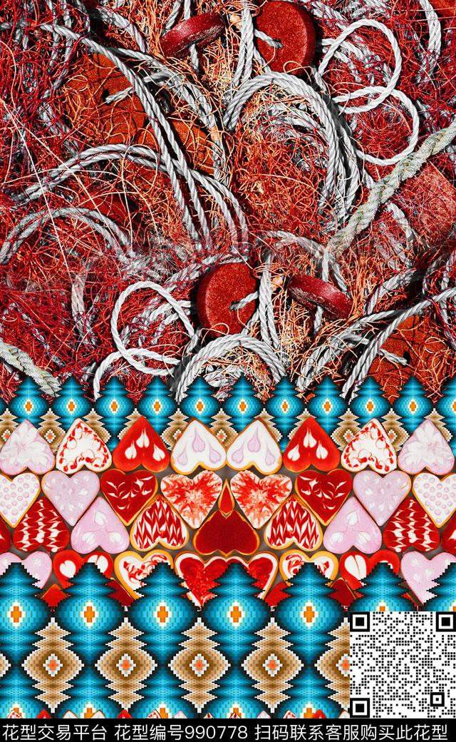 数码华亿平台民族风定位花数码印花华亿平台下载（图片编号: 990778） - 瓦栏（Walan）