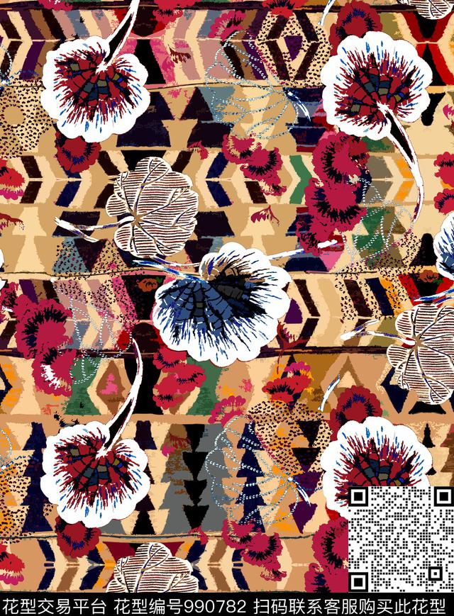数码华亿平台花卉女装数码印花华亿平台下载（图片编号: 990782） - 瓦栏（Walan）