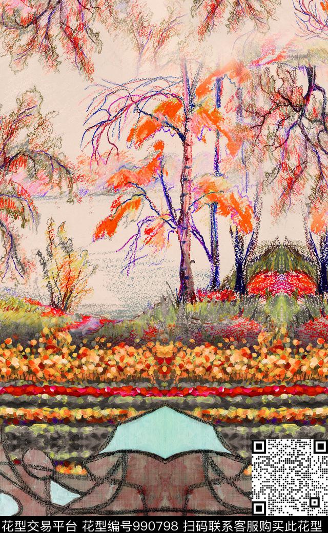 数码华亿平台风景定位复古数码印花华亿平台下载（图片编号: 990798） - 瓦栏（Walan）