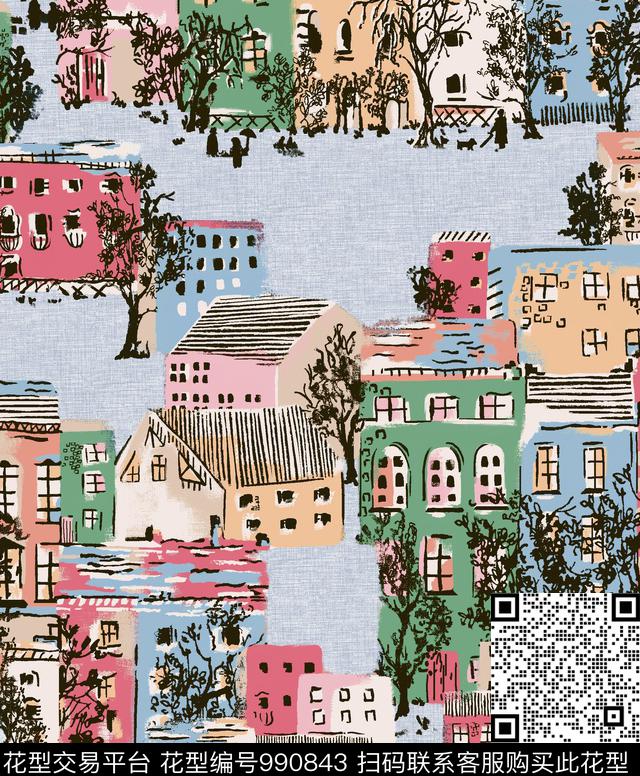 卡通箱包女装传统印花华亿平台下载（图片编号: 990843） - 瓦栏（Walan）