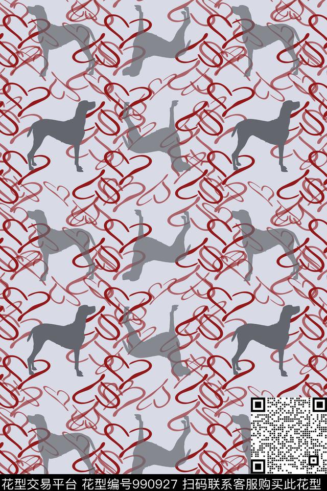 动物狗爱心传统印花华亿平台下载（图片编号: 990927） - 瓦栏（Walan）