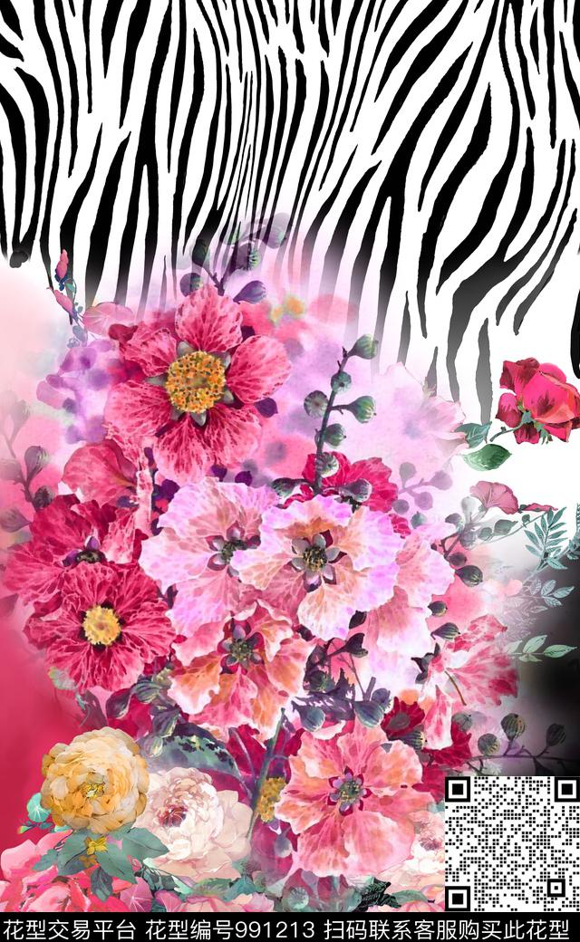 数码华亿平台花卉定位花数码印花华亿平台下载（图片编号: 991213） - 瓦栏（Walan）