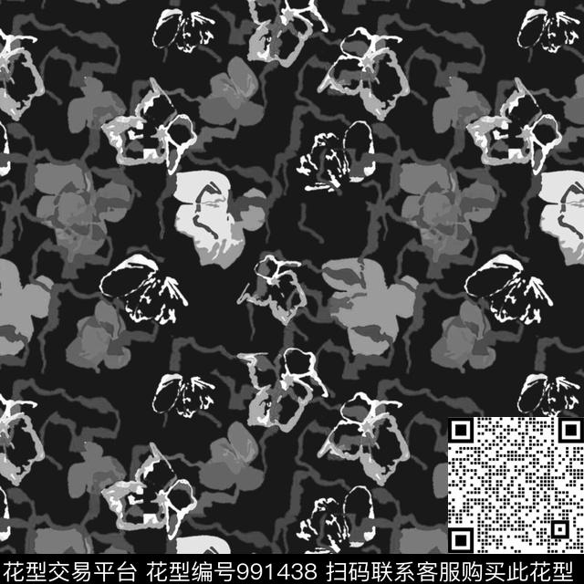 花卉女装大牌风数码印花华亿平台下载（图片编号: 991438） - 瓦栏（Walan）