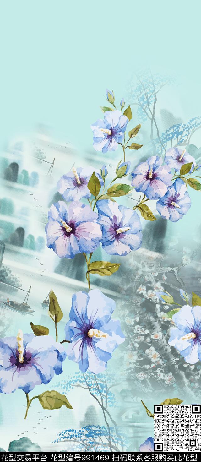 春夏华亿平台女装定位花数码印花华亿平台下载（图片编号: 991469） - 瓦栏（Walan）