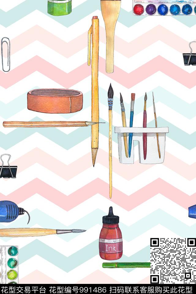 休闲水彩花卉手绘花卉数码印花华亿平台下载（图片编号: 991486） - 瓦栏（Walan）