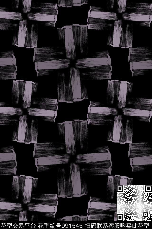 格子图案手绘线条笔触男装休闲花卉传统印花华亿平台下载（图片编号: 991545） - 瓦栏（Walan）