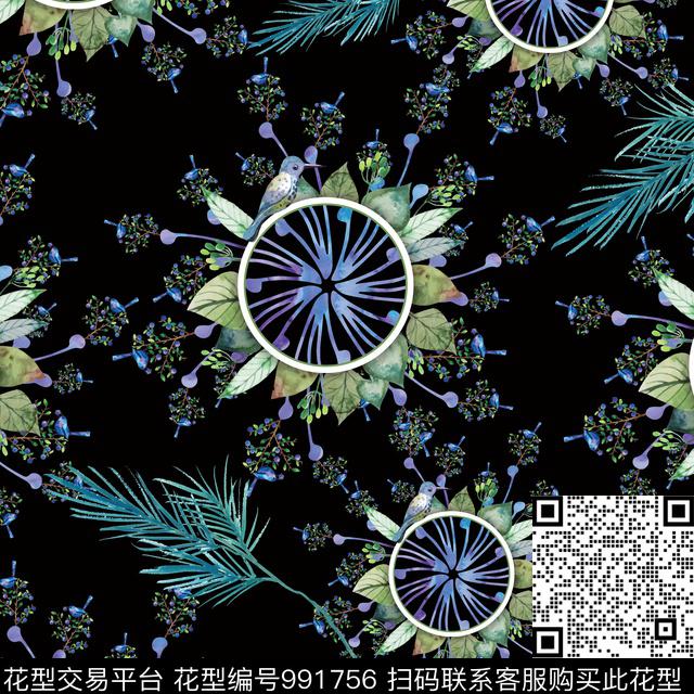动物花卉鸟民族花卉数码印花华亿平台下载（图片编号: 991756） - 瓦栏（Walan）