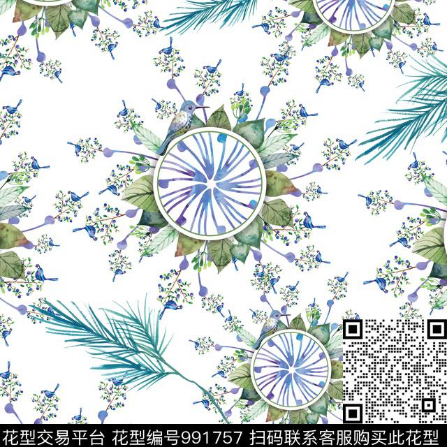 动物花卉鸟民族花卉数码印花华亿平台下载（图片编号: 991757） - 瓦栏（Walan）