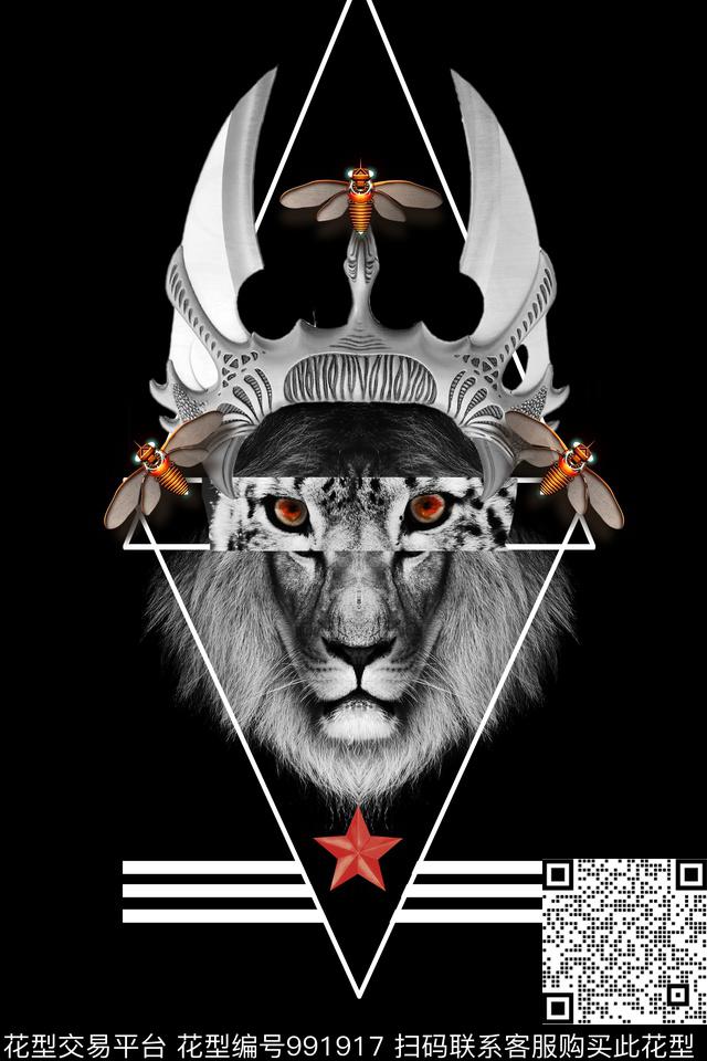 趣味男装黑白华亿平台数码印花华亿平台下载（图片编号: 991917） - 瓦栏（Walan）