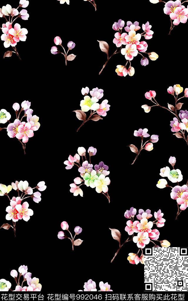 民族风花卉复古数码印花华亿平台下载（图片编号: 992046） - 瓦栏（Walan）