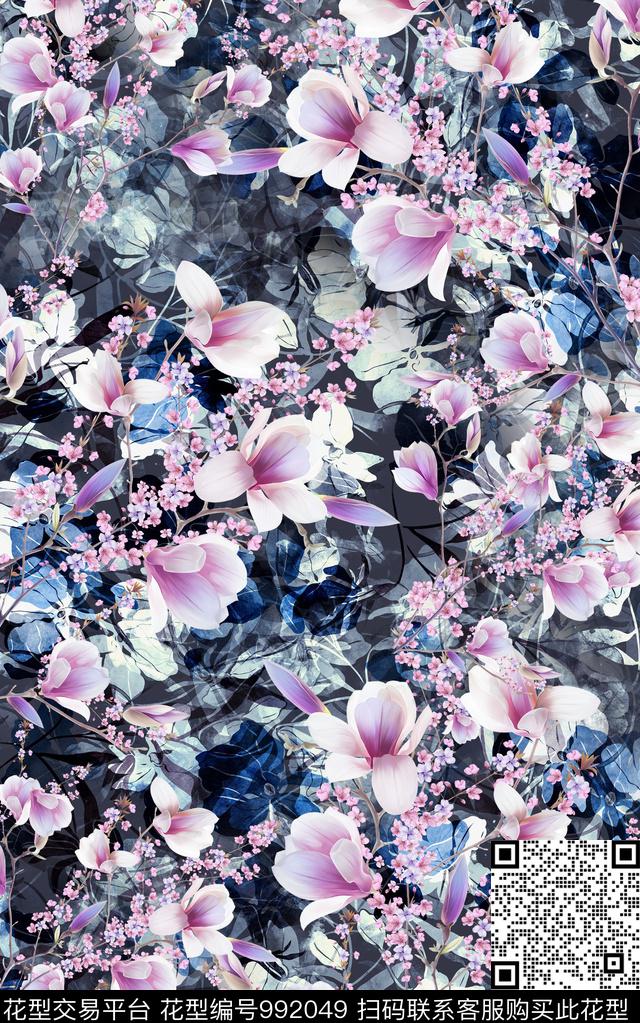 民族风抽象花卉数码印花华亿平台下载（图片编号: 992049） - 瓦栏（Walan）