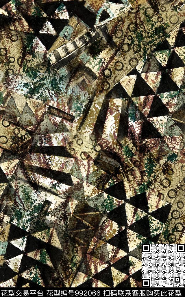 民族风抽象几何数码印花华亿平台下载（图片编号: 992066） - 瓦栏（Walan）
