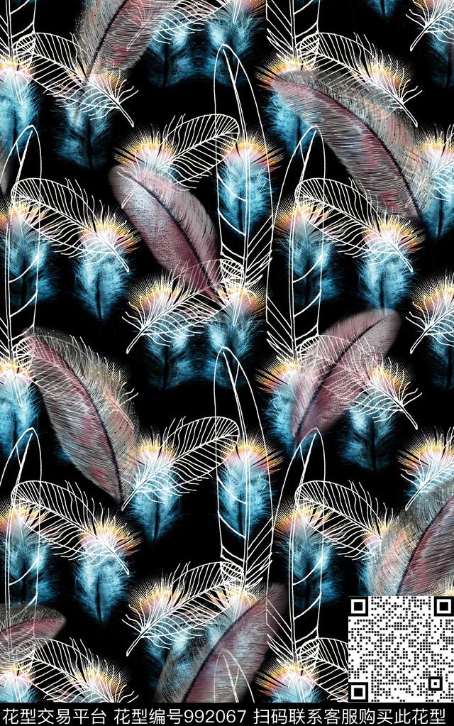 民族风抽象花卉数码印花华亿平台下载（图片编号: 992067） - 瓦栏（Walan）