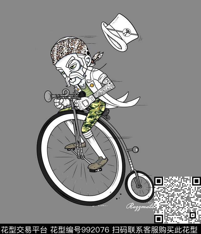 卡通男装定位花数码印花华亿平台下载（图片编号: 992076） - 瓦栏（Walan）