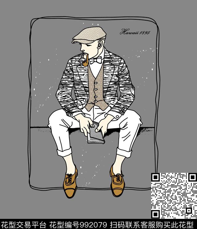 男装定位花几何数码印花华亿平台下载（图片编号: 992079） - 瓦栏（Walan）