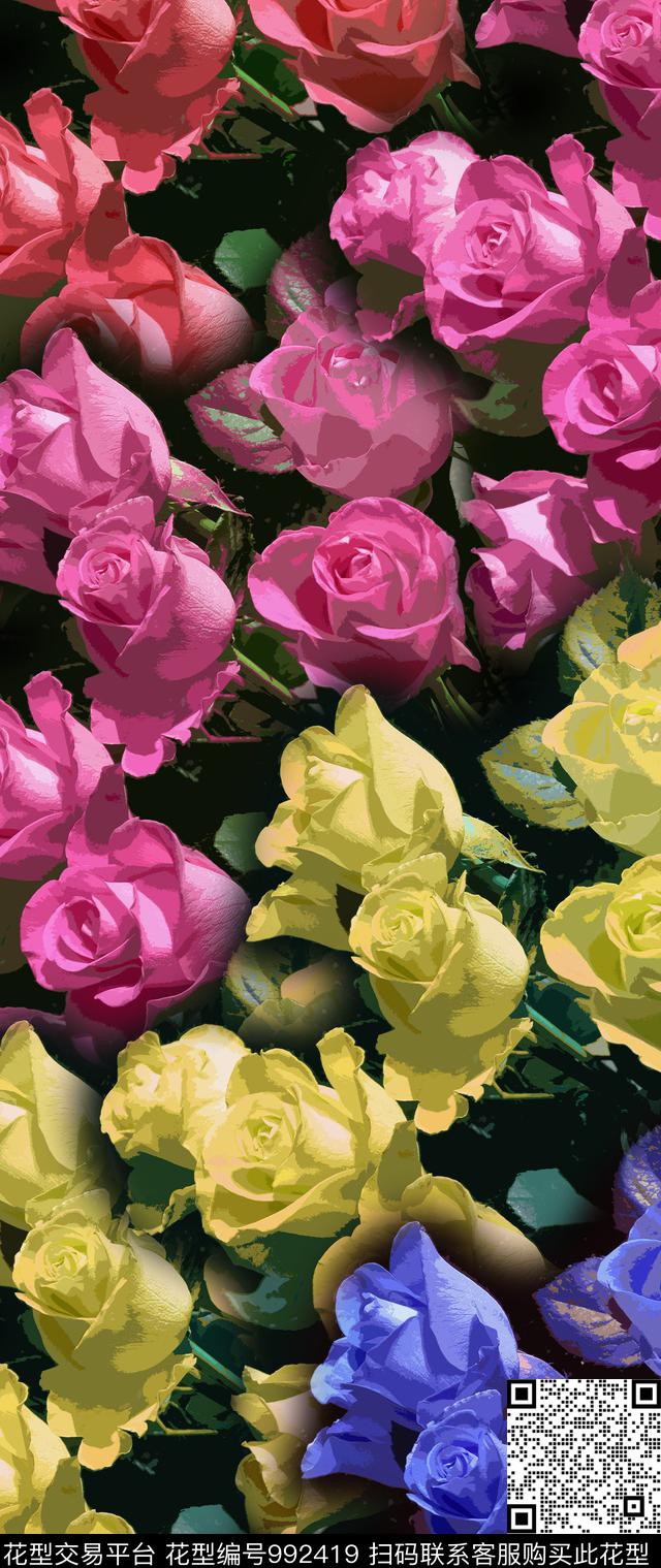 长巾牡丹少女数码印花华亿平台下载（图片编号: 992419） - 瓦栏（Walan）