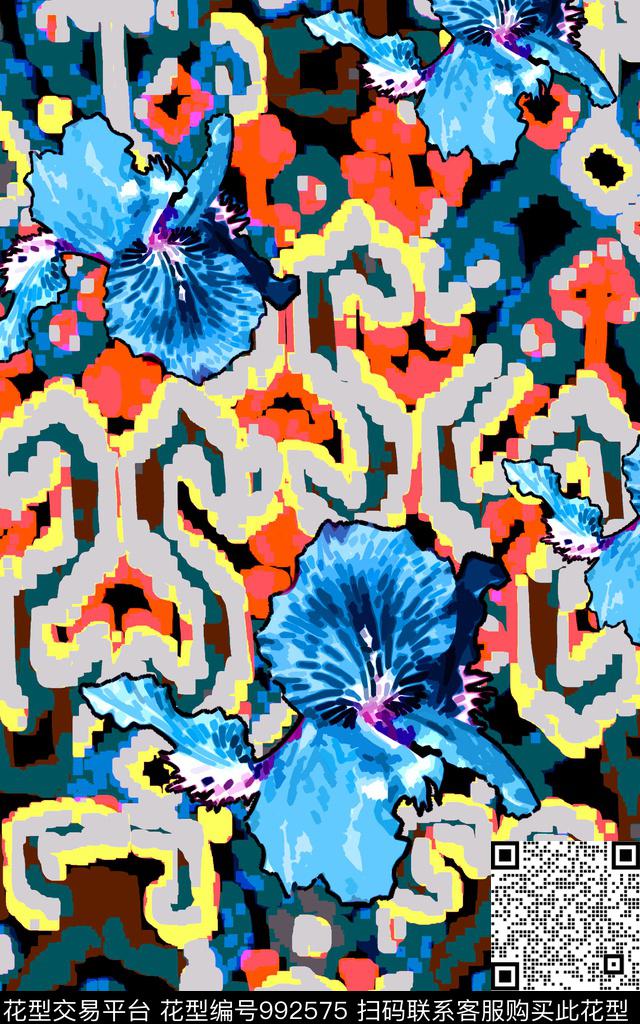 数码华亿平台花卉女装数码印花华亿平台下载（图片编号: 992575） - 瓦栏（Walan）