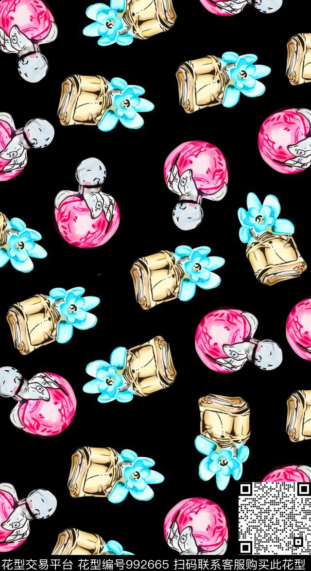 少女抽象女装传统印花华亿平台下载（图片编号: 992665） - 瓦栏（Walan）