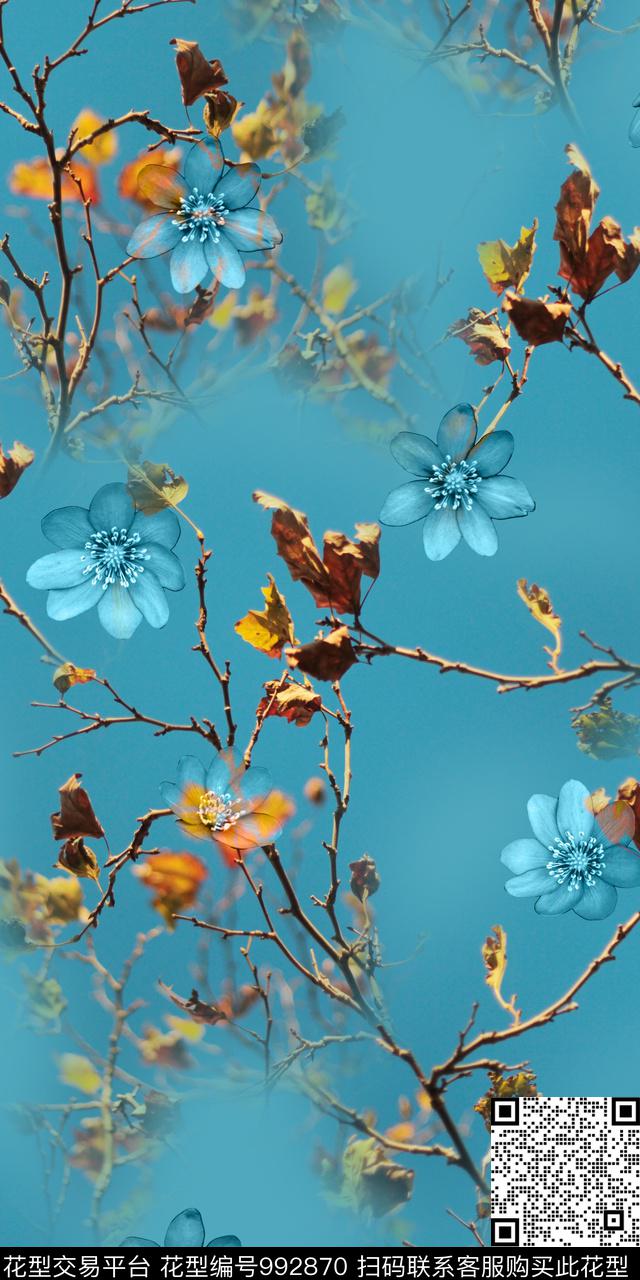 数码华亿平台花卉女装数码印花华亿平台下载（图片编号: 992870） - 瓦栏（Walan）