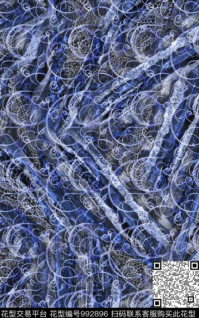 民族风抽象几何数码印花华亿平台下载（图片编号: 992896） - 瓦栏（Walan）