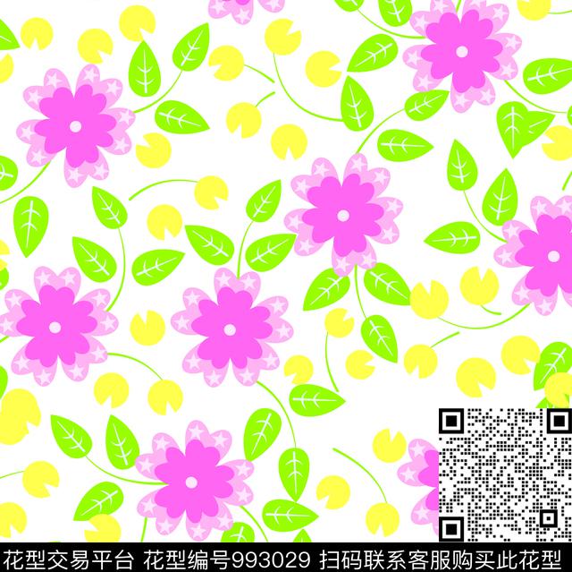 小碎花抽象花卉传统印花华亿平台下载（图片编号: 993029） - 瓦栏（Walan）