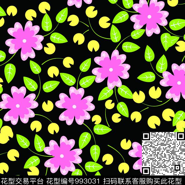 小碎花抽象花卉传统印花华亿平台下载（图片编号: 993031） - 瓦栏（Walan）