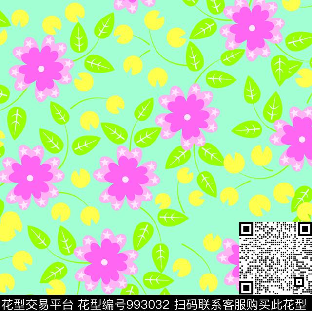 小碎花抽象花卉传统印花华亿平台下载（图片编号: 993032） - 瓦栏（Walan）