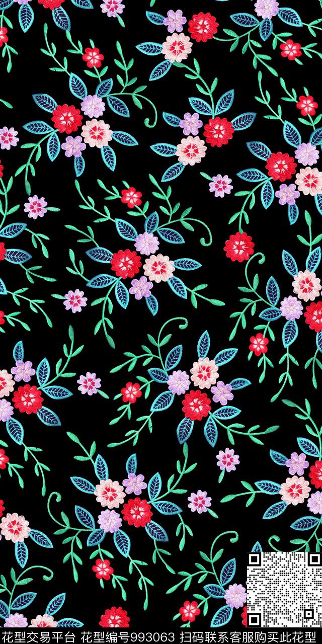 数码华亿平台小碎花绣花华亿平台数码印花华亿平台下载（图片编号: 993063） - 瓦栏（Walan）