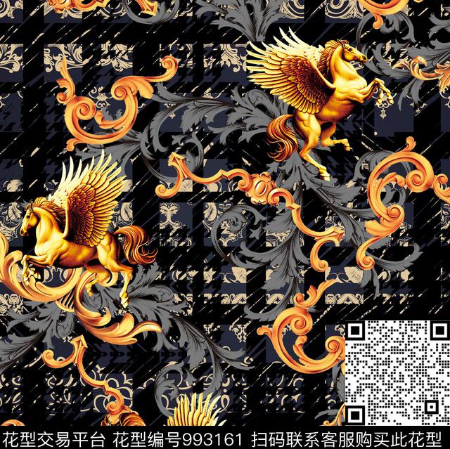 抽象男装潮牌大牌风数码印花华亿平台下载（图片编号: 993161） - 瓦栏（Walan）