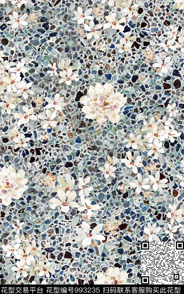 民族风抽象花卉数码印花华亿平台下载（图片编号: 993235） - 瓦栏（Walan）