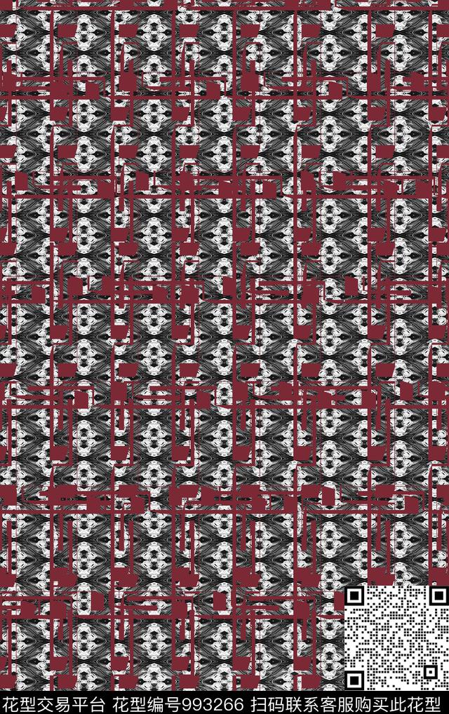 格子男装几何传统印花华亿平台下载（图片编号: 993266） - 瓦栏（Walan）