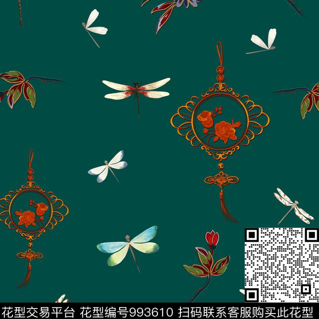吉祥图案昆虫花卉数码印花华亿平台下载（图片编号: 993610） - 瓦栏（Walan）