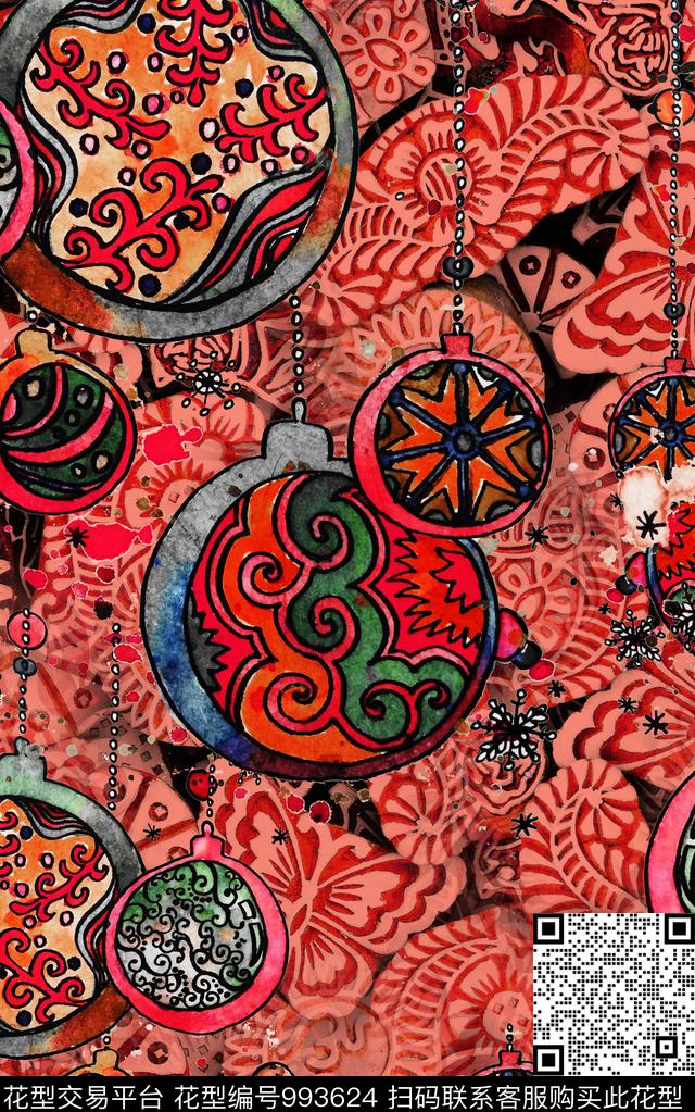数码华亿平台民族风花卉数码印花华亿平台下载（图片编号: 993624） - 瓦栏（Walan）