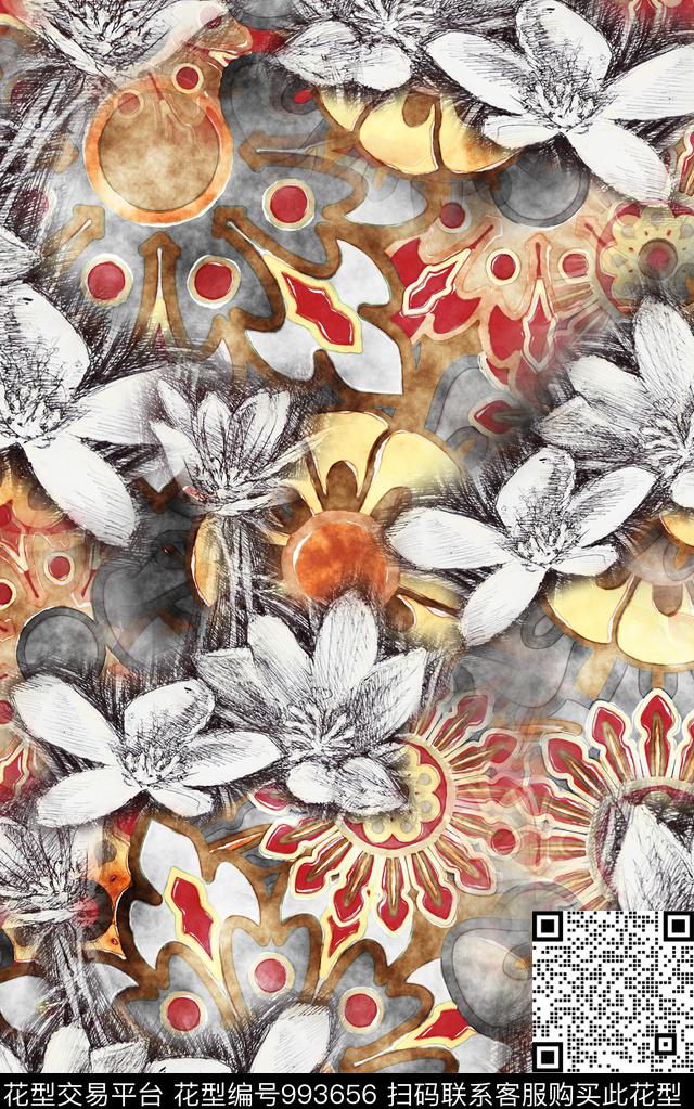 数码华亿平台花卉数码印花华亿平台下载（图片编号: 993656） - 瓦栏（Walan）