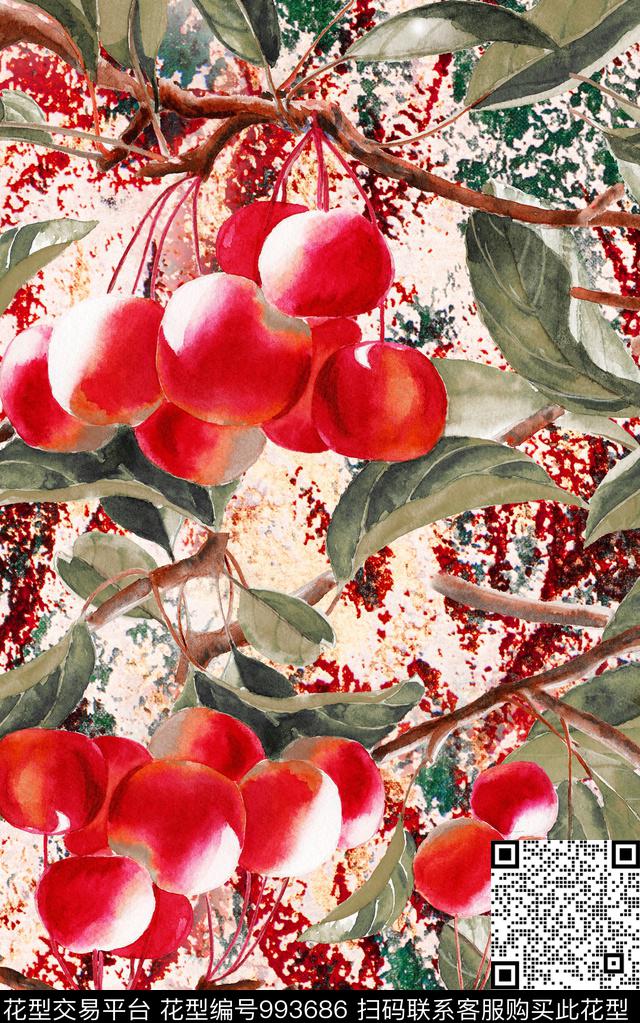 数码华亿平台民族风花卉数码印花华亿平台下载（图片编号: 993686） - 瓦栏（Walan）