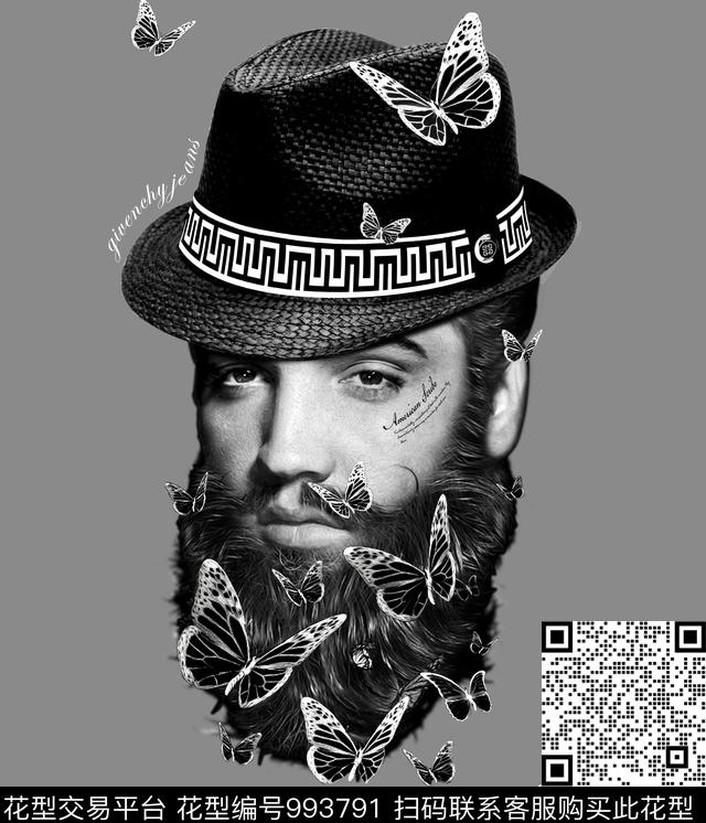 人物抽象潮牌数码印花华亿平台下载（图片编号: 993791） - 瓦栏（Walan）