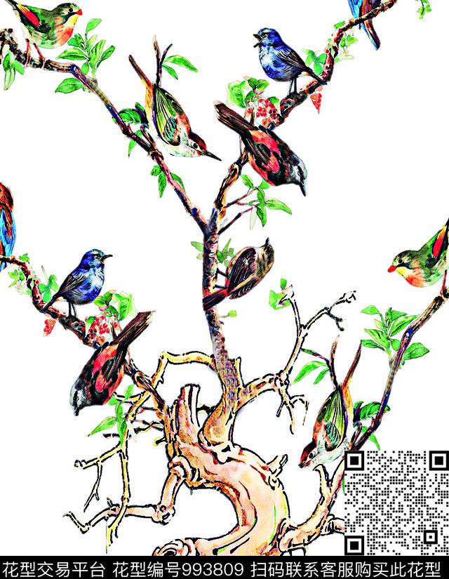 数码华亿平台鸟小碎花数码印花华亿平台下载（图片编号: 993809） - 瓦栏（Walan）