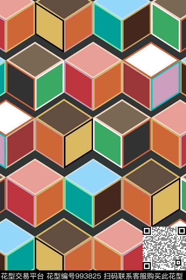 趣味几何六角星数码印花华亿平台下载（图片编号: 993825） - 瓦栏（Walan）