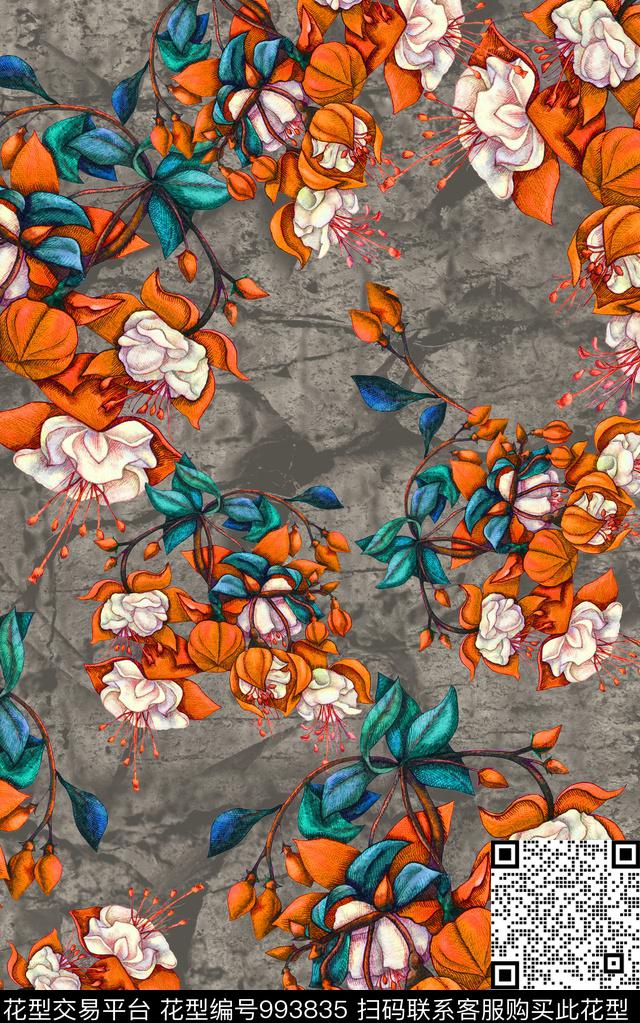 数码华亿平台花卉数码印花华亿平台下载（图片编号: 993835） - 瓦栏（Walan）