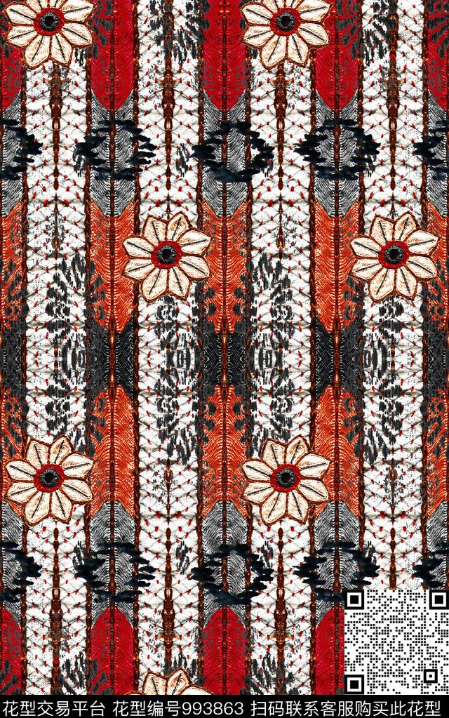 数码华亿平台民族风中老年数码印花华亿平台下载（图片编号: 993863） - 瓦栏（Walan）