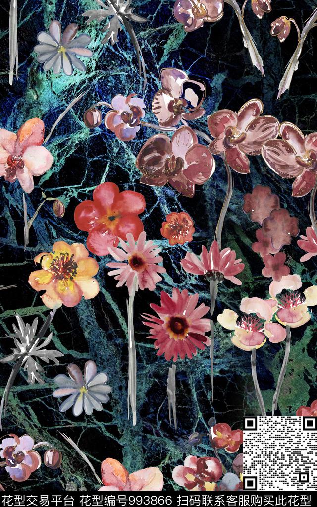 数码华亿平台小碎花肌理数码印花华亿平台下载（图片编号: 993866） - 瓦栏（Walan）