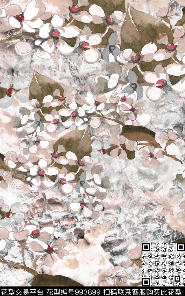 数码华亿平台抽象花卉数码印花华亿平台下载（图片编号: 993899） - 瓦栏（Walan）
