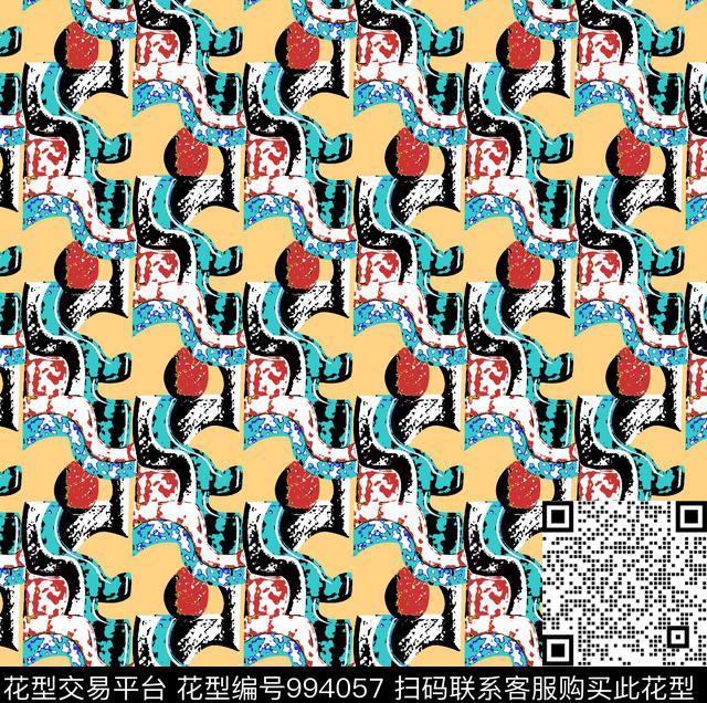 数码华亿平台抽象女装数码印花华亿平台下载（图片编号: 994057） - 瓦栏（Walan）